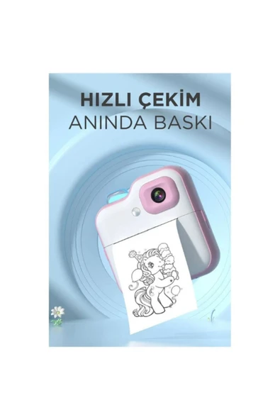 Hietech Dijital Video Kayıt Fotoğraf Çocuk Kamerası Anlık Fotoğraf Makinesi Termal Resim Kağıt Baskılı - 4