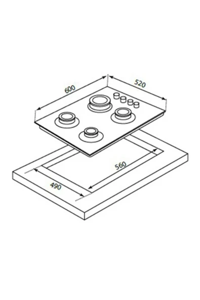 Afm Tech Black Turmalin Plus 3'Lü Kumandalı Cam Ankastre Set ( Fm7600B-Fm2200B-Fm3400B ) - Resim 6