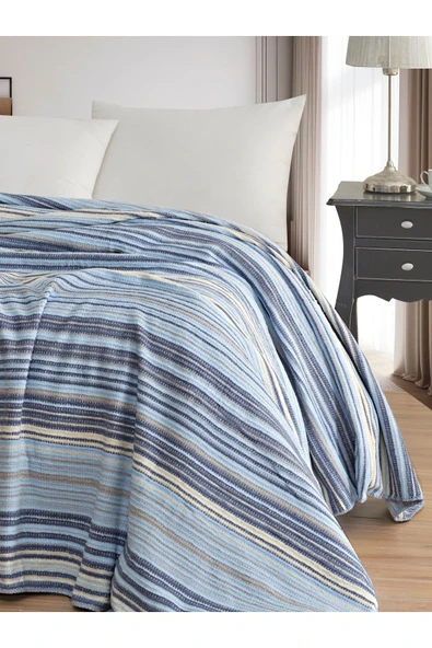 Vicuna Home Softy Pamuklu 4 Mevsim Tek Kişilik Battaniye - Lila - 10