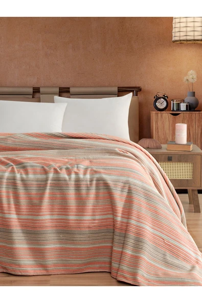 Vicuna Home Softy Pamuklu 4 Mevsim Çift Kişilik Battaniye - Lila - 5