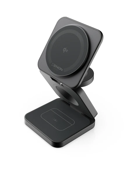 Xenon Smart Kablosuz Şarj Standı Qi2 Hızlı Şarj Iphone Airpods Watch Uyumlu Magsafe 15W Telefon Tutucu X6402