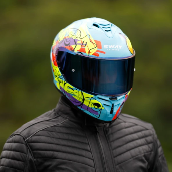 Sway Xbyc 867 Gamer Full Face Güneş Gözlüklü Kapalı Motosiklet Kaskı L Beden - Resim 4