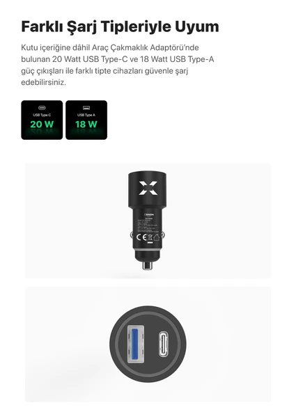 Xenon Smart Araç içi Telefon Tutucu ve Çakmak Adaptörü Qi2 18W Gece Işığı Magsafe Kablosuz Hızlı Şarj X6401 - 8