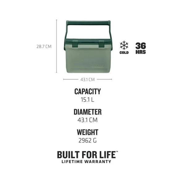 Stanley Adventure Yeşil Taşınabilir Buzluk 15 Litre - Resim 4