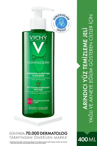 Vichy Normaderm Arındırıcı Yüz Temizleme Jeli- Yağlı ve Akneye Eğilim Gösteren Ciltler İçin- 400 ML