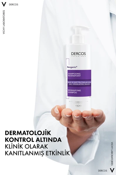Vichy Dercos Neogenic İnce Telli Saçlar için Yoğunlaştırıcı ve Hacim Veren Bakım Şampuanı 400 ML - 3