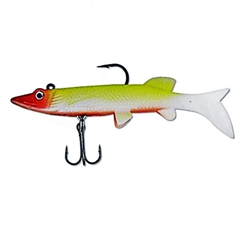 Turna Silikonu Pike Limon  Turna Model Kendinden Zokalı 10 cm. 18 gr. Silikon Balık Sahte Yem Üç İğneli ürün görseli 1