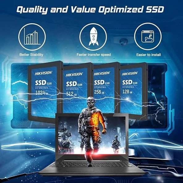 Hikvision E100/256G SATA 3.0 2.5" 256 GB SSD 25'li Paket - Resim 4