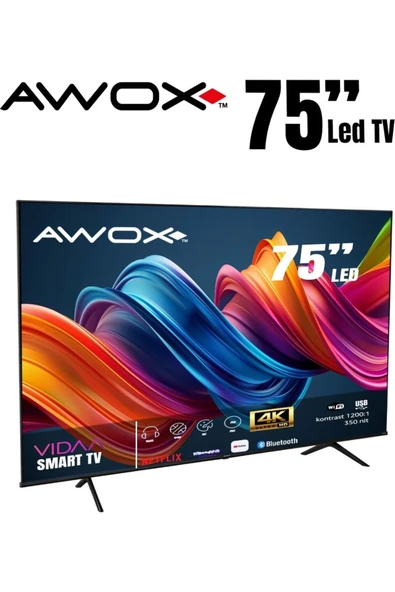 AWOX B227500 75" 189 Ekran Uydu Alıcılı 4K Ultra HD Smart LED TV - 7