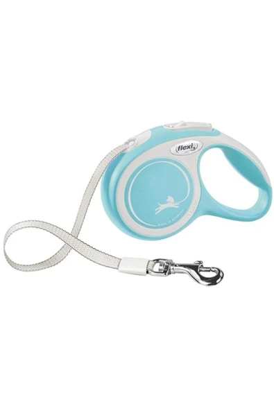 Flexi New Comfort Otomatik Açık Mavi Şerit Gezdirme Medium 5 Metre.