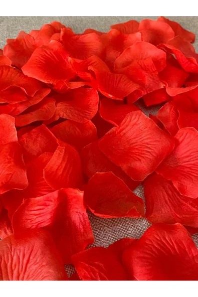 Yapay Kırmızı Gül Yaprağı 5x5cm 96 Adet - Yapay Gül Yaprak – Yapay Çiçek Dekor, Masa Süsü, Fon - Resim 7
