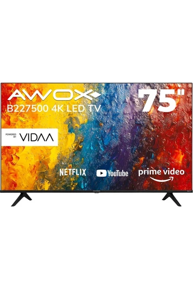 AWOX B227500 75" 189 Ekran Uydu Alıcılı 4K Ultra HD Smart LED TV