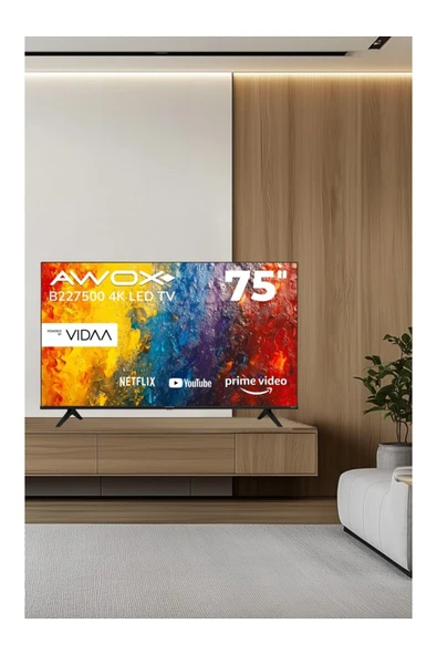 AWOX B227500 75" 189 Ekran Uydu Alıcılı 4K Ultra HD Smart LED TV - 3