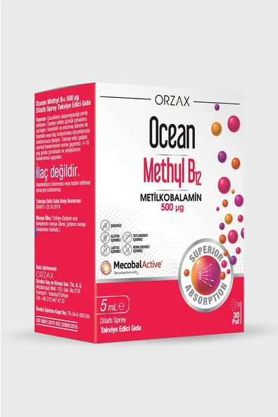 Ocean Methyl B12 500 mcg Sprey 5 ml ürün görseli