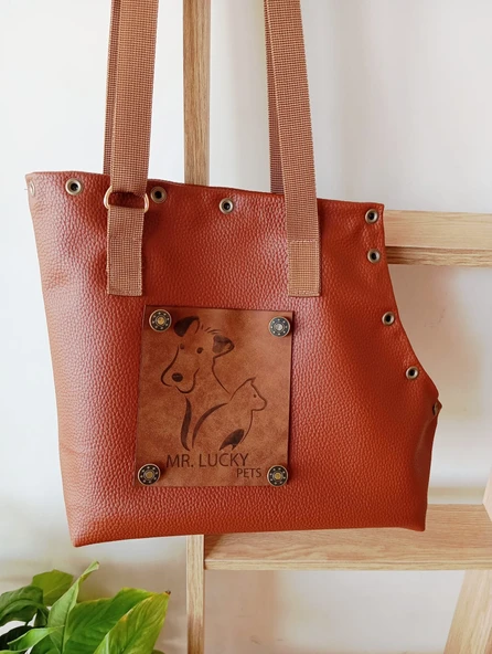 Vegan Deri Köpek Taşıma Çantası , S Beden