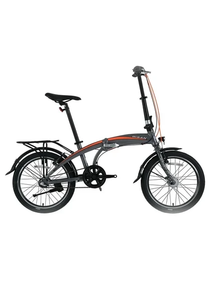 BİSAN FX 3500-NX3 KATLANIR BİSİKLET 32CM V 20 JANT NEX.3 VİTES METALİK GRİ TURUNCU ürün görseli 1
