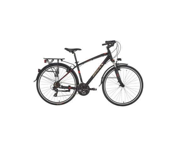 BİSAN TRX 8100 CITY ERKEK ŞEHİR BİSİKLETİ 460CM V 28 JANT 21 VİTES MAT SİYAH KIRMIZI ürün görseli