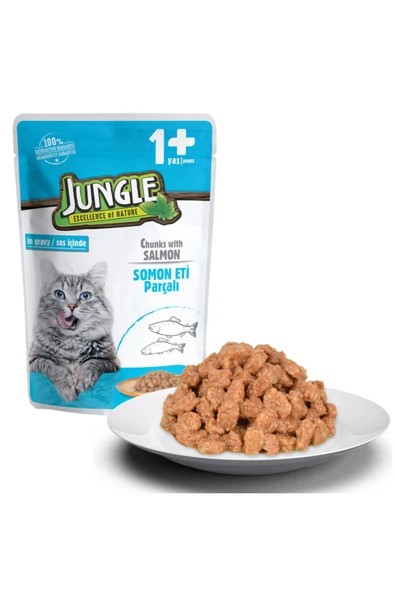 Jungle Kedi Somonlu 24 Adet 100 G Pouch