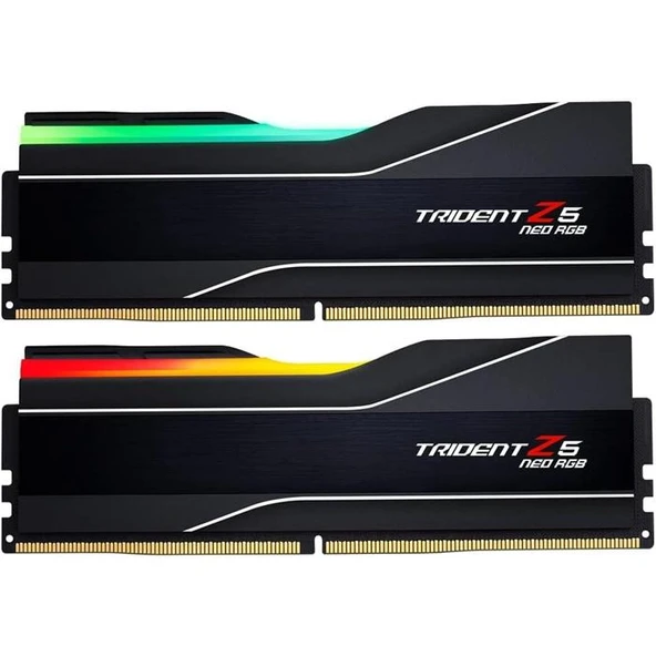 GSKILL TZ5 Neo RGB DDR5-6400Mhz CL32 32GB (2X16GB) DUAL (32-39-39-102) 1.40V AMD EXPO Teknoloji F5-6400J3239G16GX2-TZ5NR ürün görseli 1
