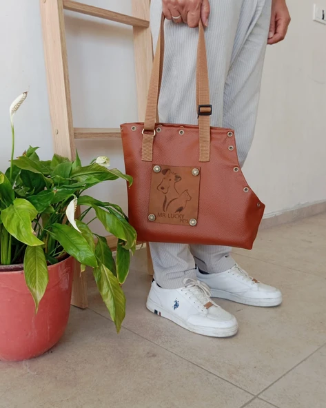 Vegan Deri Köpek Taşıma Çantası , S Beden - 2