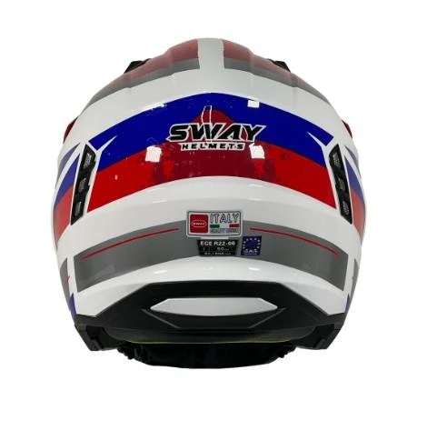 Sway X1-X Seul Track Modüler Full Face Çene Sökülebilen Motosiklet Kaskı L Beden Beyaz Kırmızı - 5