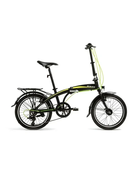 BİSAN FX 3500-TOURNEY KATLANIR BİSİKLET 32CM V 20 JANT 7 VİTES MAT SİYAH SARI ürün görseli 1
