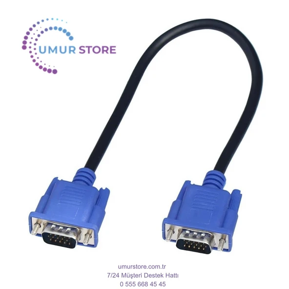 VGA Kablo 15 Pim VGA Erkek Erkek Görüntü Kablosu 50CM ürün görseli 1