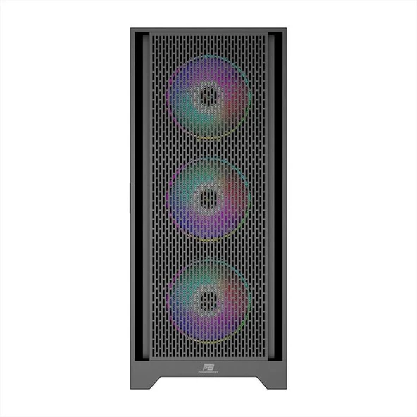 PowerBoost PB-P1600B USB 3.0 Mesh ARGB Fanlı Gaming Siyah Kasa (PSU Yok) E16 Black