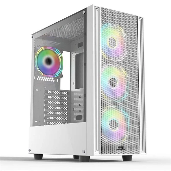 PowerBoost X-12W USB 3.0 Mesh 4 x ARGB Fanlı Beyaz Kasa (PSU Yok) JBST-X12W ürün görseli 1