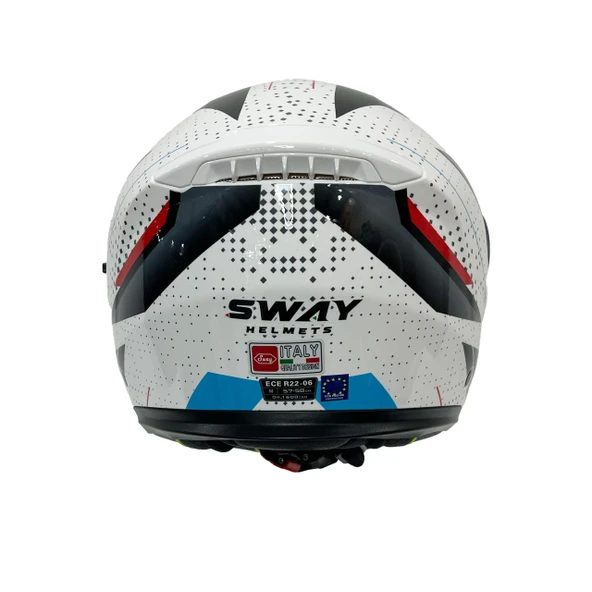 Sway Xbyc 917 Fusıon Full Face Çene Açılır Motosiklet Kaskı L Beden White Black - 4