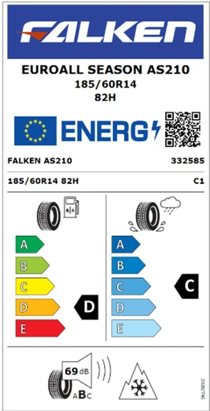 Falken 185/60 R14 82H Euroall Season AS210 Oto 4 Mevsim Lastiği ( Üretim Yılı: 2024 ) - 2
