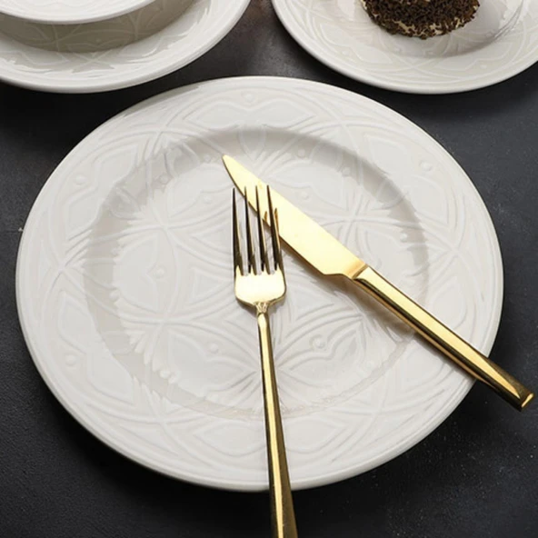 SRV-0041 YUV SERVIS TABAK 26 CM CREAM DECOR