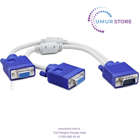 VGA To 2 * VGA F Y Kablo 30CM Beyaz HDX7753 ürün görseli 1