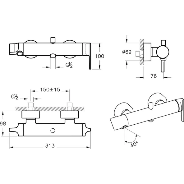 VitrA Suit A4281874 Banyo Bataryası, Soft Altın - 2