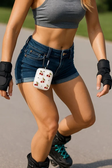 Coverzone AirPods Pro 2. Nesil ile Uyumlu Sert Silikon Kılıf Şeffaf Simli Koruyucu Askı Aparatlı Fiyonk - Resim 4