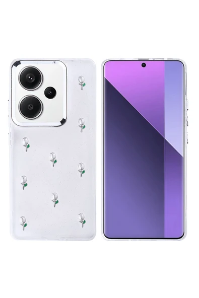 Coverzone Xiaomi Redmi Note 13 Pro Plus 5G ile uyumlu Kılıf Airbag Köşeli Şeffaf Baskılı Z-Kutup ürün görseli