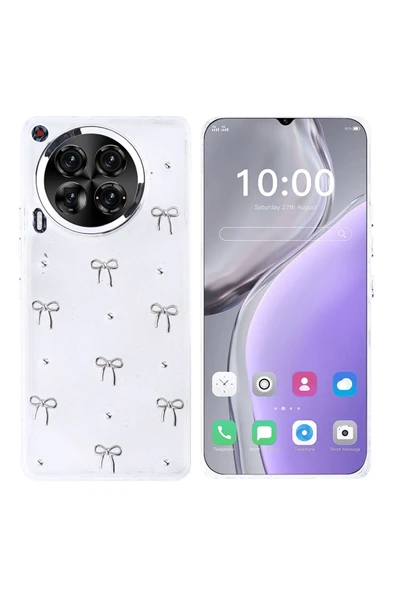 Coverzone Tecno Camon 30 ile uyumlu Kılıf Airbag Köşeli Şeffaf Baskılı Z-Kutup ürün görseli