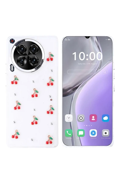 Coverzone Tecno Camon 30 ile uyumlu Kılıf Airbag Köşeli Şeffaf Baskılı Z-Kutup ürün görseli