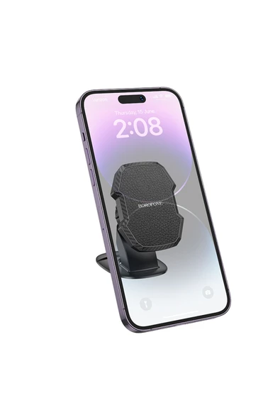 Borofone Araç İçi Telefon Tutucu 4.5-7.0 inç Uyumlu Dayanıklı ABS+Silikon Malzeme Merkezi Konsol Montaj BH111 - Resim 8