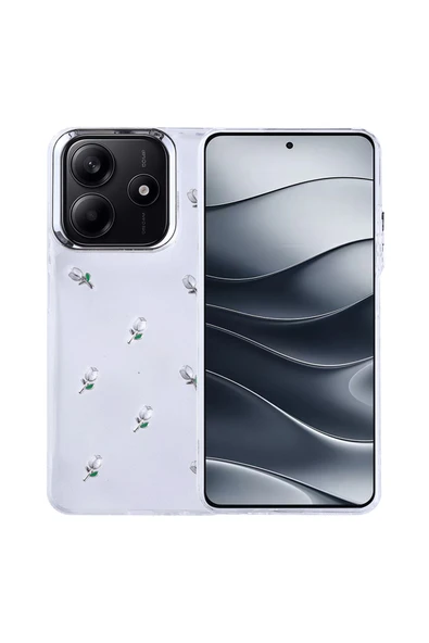 Coverzone Xiaomi Redmi Note 14 4G ile uyumlu Kılıf Airbag Köşeli Şeffaf Baskılı Z-Kutup ürün görseli