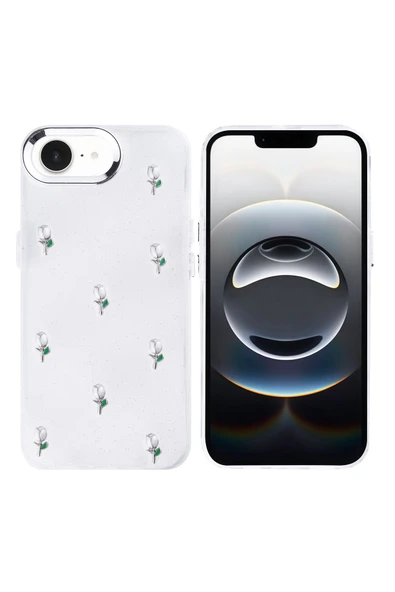 Coverzone iPhone 16E ile uyumlu Kılıf Airbag Köşeli Şeffaf Baskılı Z-Kutup ürün görseli