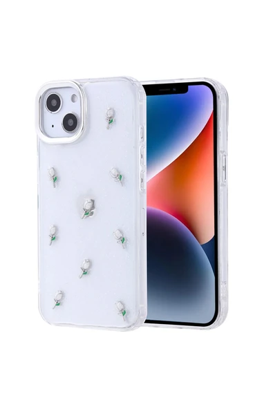 Coverzone iPhone 14 ile uyumlu Kılıf Airbag Köşeli Şeffaf Baskılı Z-Kutup ürün görseli