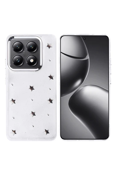 Coverzone Xiaomi 14T Pro ile uyumlu Kılıf Airbag Köşeli Şeffaf Baskılı Z-Kutup ürün görseli