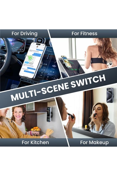 Xo Otomatik Vantuzlu Direksiyon Torpido Konsol Ekran Mıknatıslı Metal Araç İçi Telefon Tutucu C155 - Resim 7