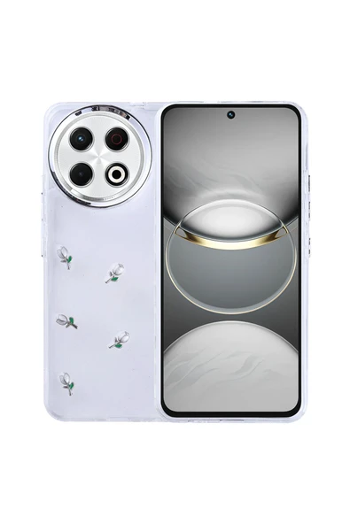 Coverzone Tecno Spark 30 Pro ile uyumlu Kılıf Airbag Köşeli Şeffaf Baskılı Z-Kutup ürün görseli