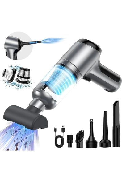 Coverzone Araba Süpürgesi Kablosuz,3'ü 1 Arada Şarj Edilebilir Süpürge,18000 PA Fırçasız Motor,4000mAh,LT-126 ürün görseli