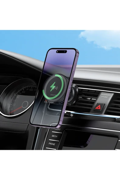 Borofone Magsafe ile Uyumlu Kablosuz Hızlı Şarj, 5W/7.5W/10W/15W Çıkış, 4.5-7.0 inç - ABS + Silicone BH207 - Resim 6
