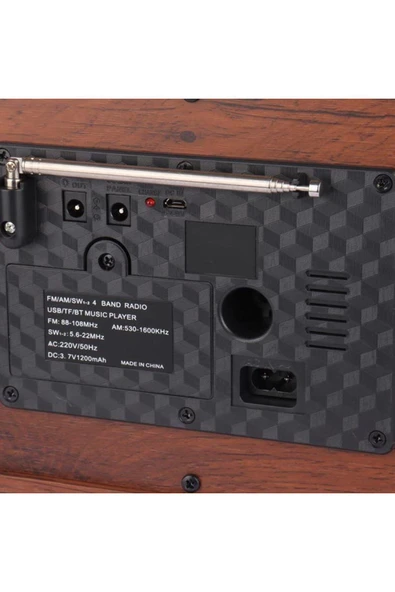 Coverzone Büyük Boy Retro Radyo Taşınabilir Bluetooth Speaker Ve Hoparlör Klasik Antika Tarzı 3299BT - Resim 2