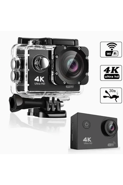 Coverzone 4K Aksiyon Kamerası H16 - 16MP, 170° Geniş Açı, 30M Su Geçirmez, WiFi, 64GB Destekli, 4K 30FPS ürün görseli