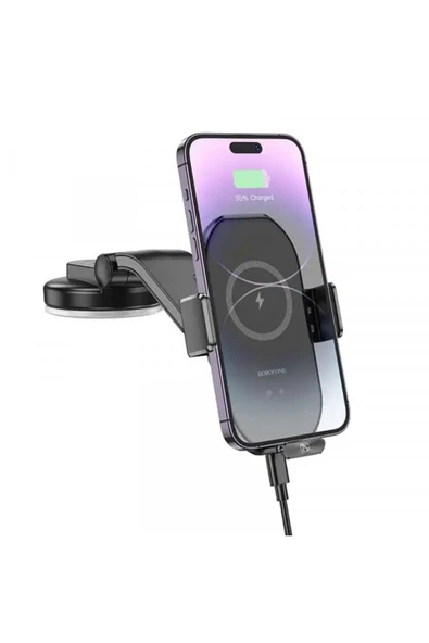 Borofone Araç Telefon Tutucu ve Kablosuz Şarj Cihazı Qi Uyumlu | Hızlı Şarj 15W | Otomatik Açma-Kapama BH206 - Resim 4